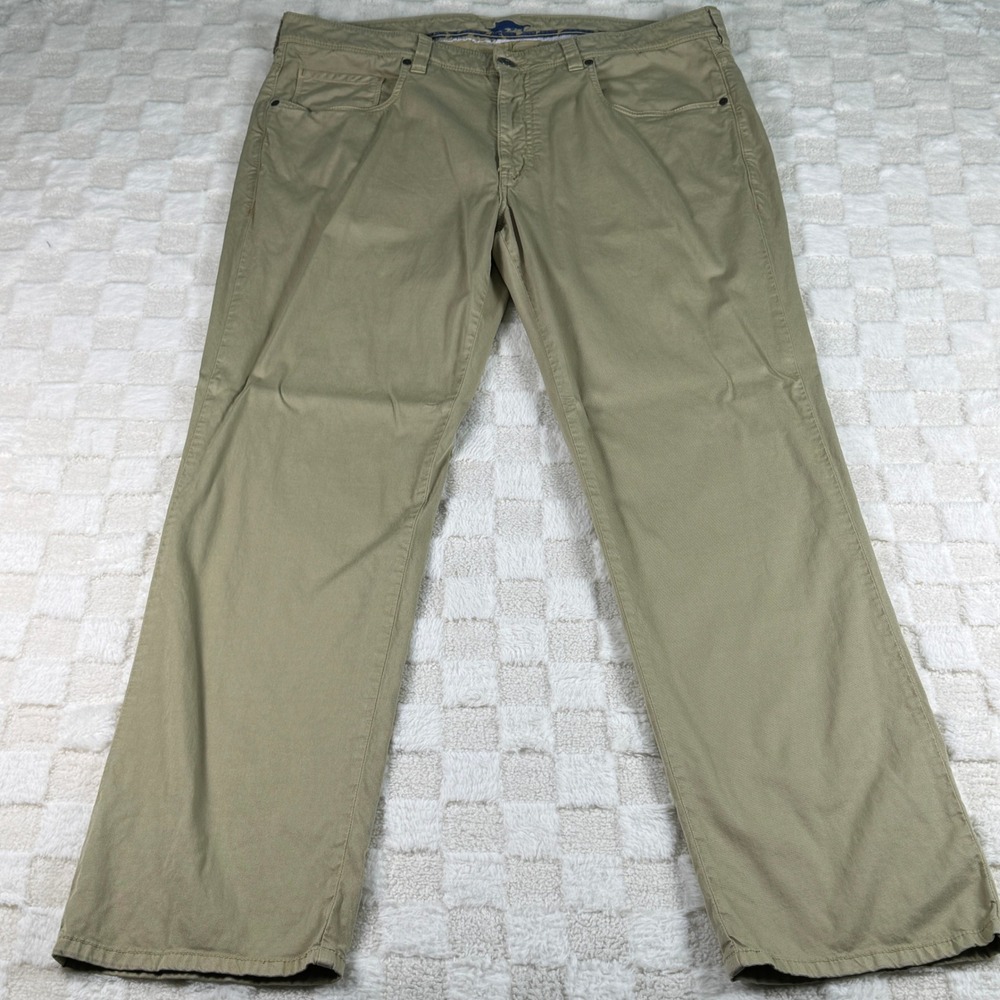 Tommy Bahama Boracay Khaki Tan Chino Pants Mens 38x30 Flat Front Straight Leg